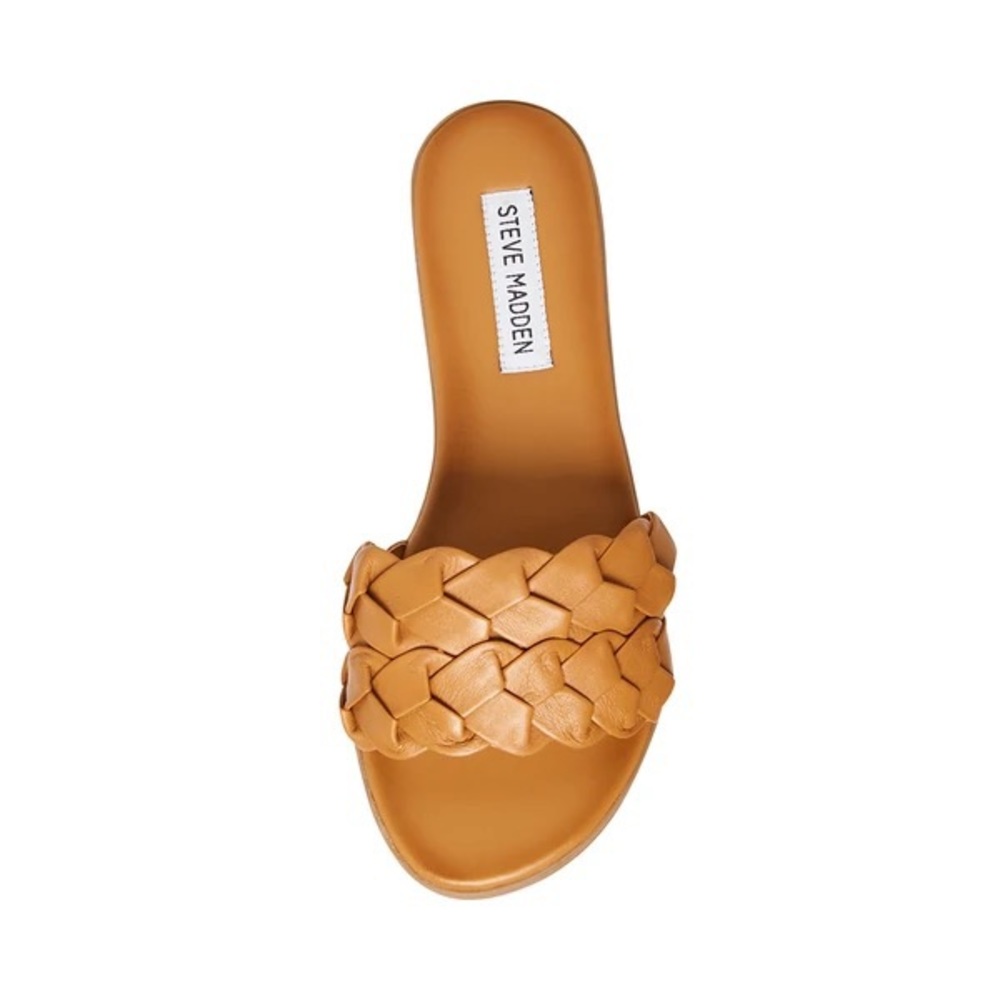 Steve Madden Phrase Tan Leather Slides